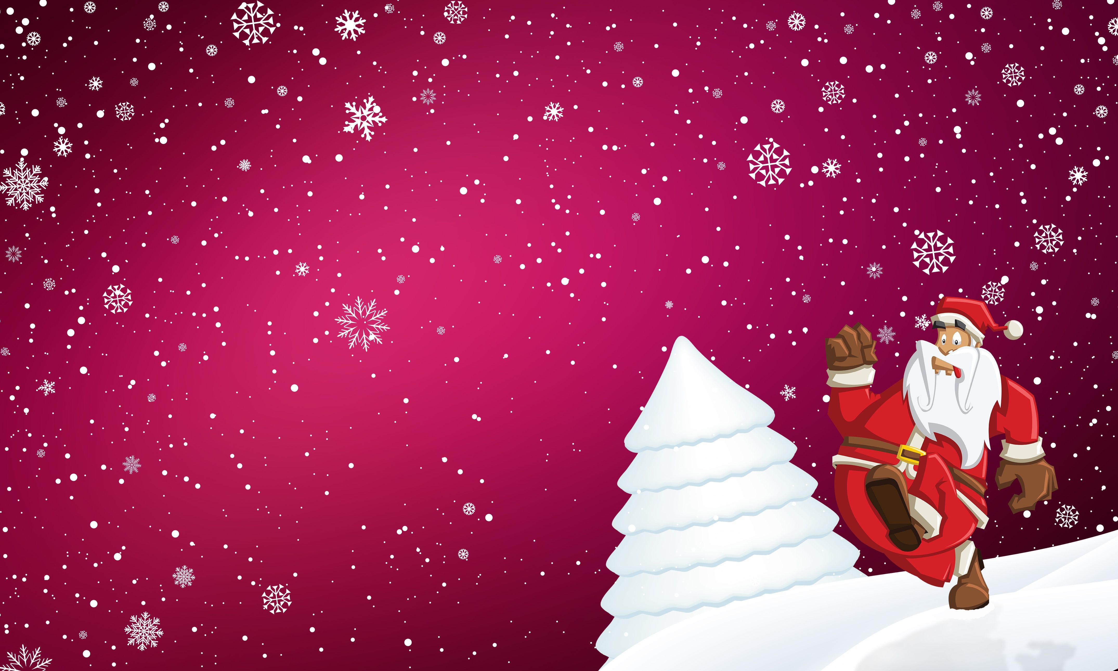4300x2580 Download Snowflake Beard Santa Hat Santa Holiday Christmas 4k Ultra HD Wallpaper