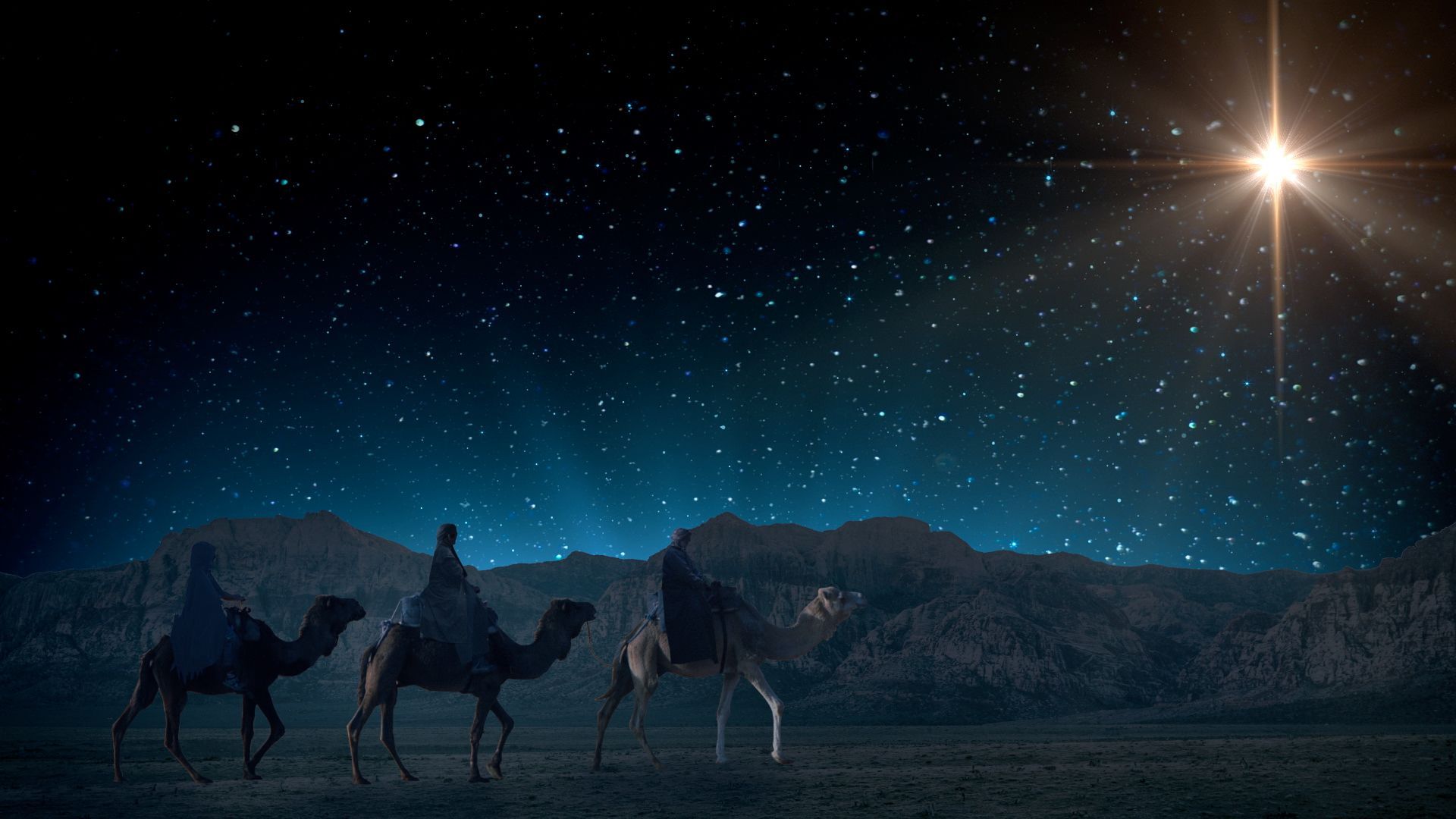 1920x1080 Starry Night Nativity 3. Motion Video Background