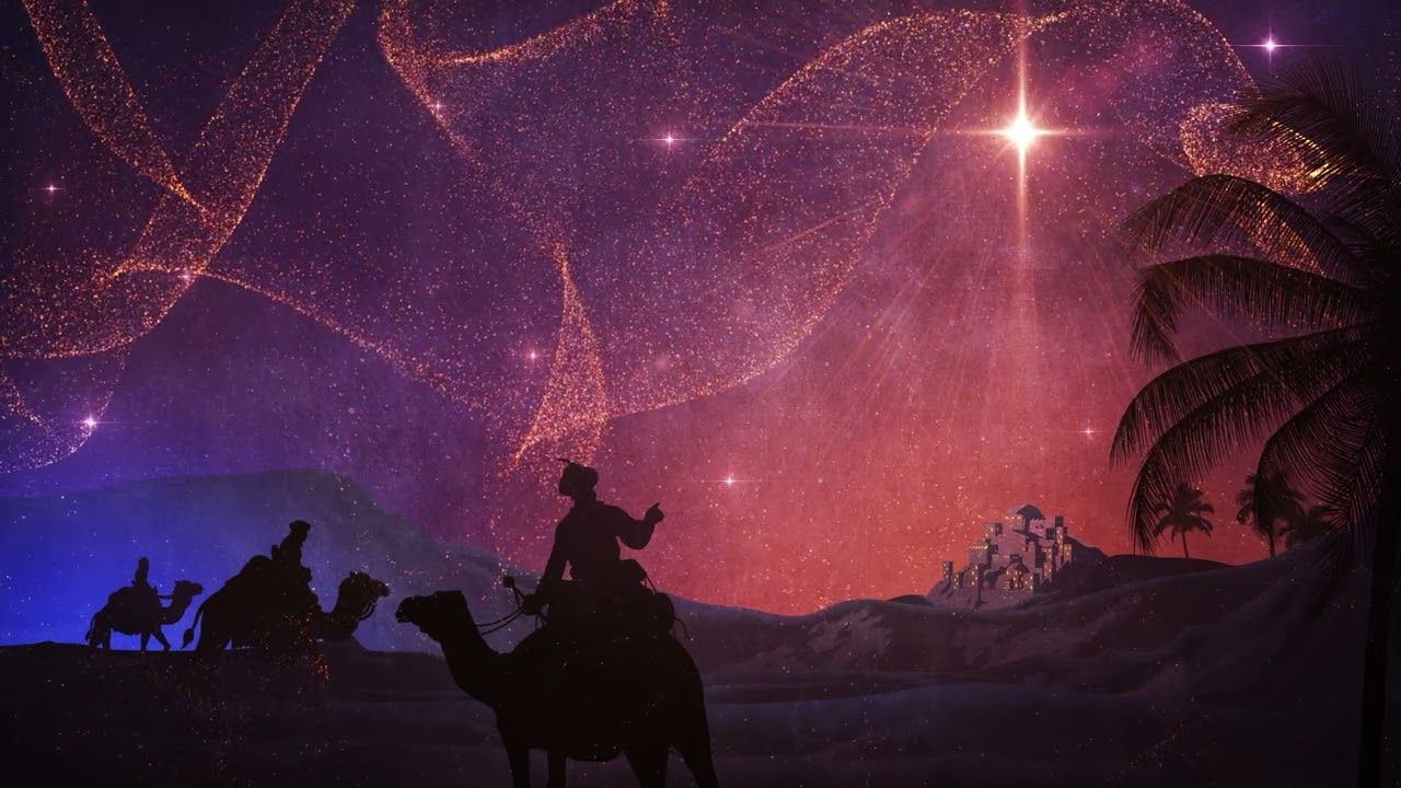 1280x720 Wise Men Star Bethlehem Manger Scene Bible Figures Christmas Night Christian Christmas Background