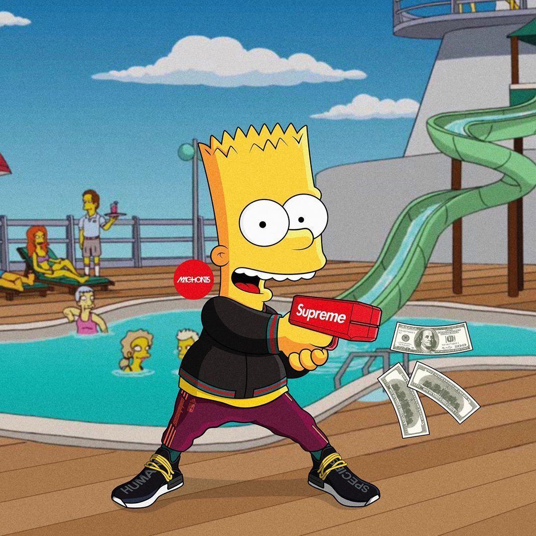 1080x1080 Supreme Bart Simpson Wallpaper Free Supreme Bart Simpson Background - Supreme wallpaper, Simpsons art, Simpson wallpaper iphone