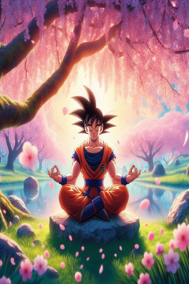 736x1104 Goku Meditation Wallpaper