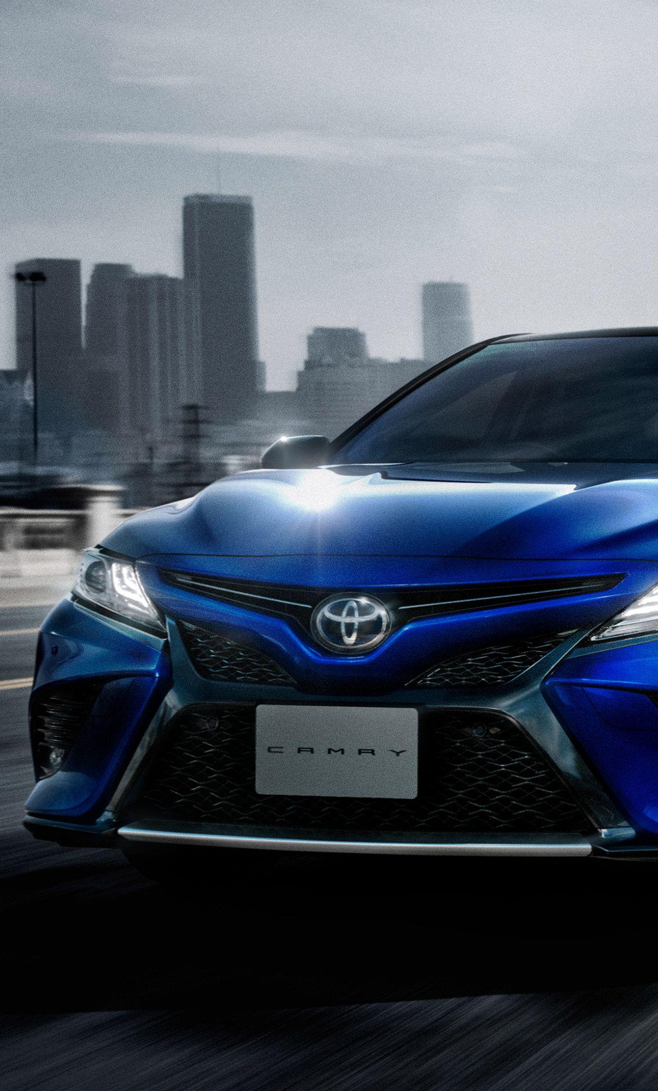 1280x2120 Download Toyota Camry Hybrid, blue, luxury sedan, 2018 wallpaper