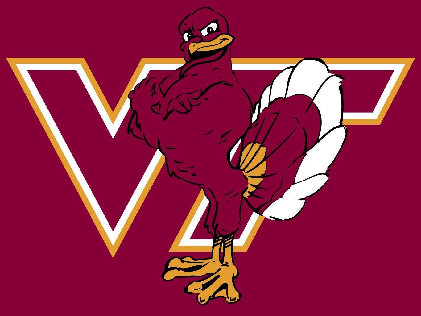 1365x1024 Download Purple Hokie Bird Virginia Tech Wallpaper