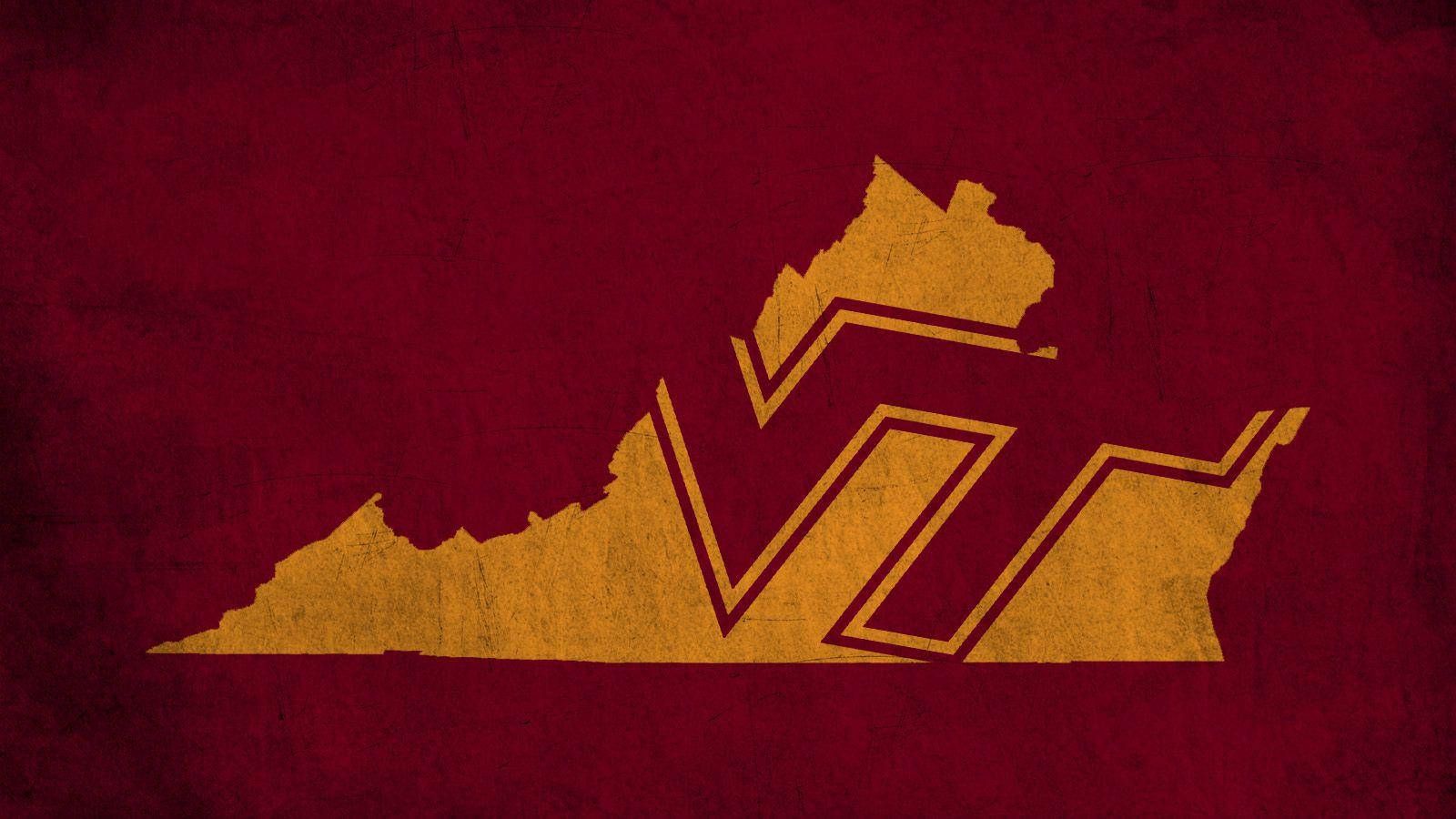 1600x900 Download Orange Torn Virginia Tech Logo Wallpaper