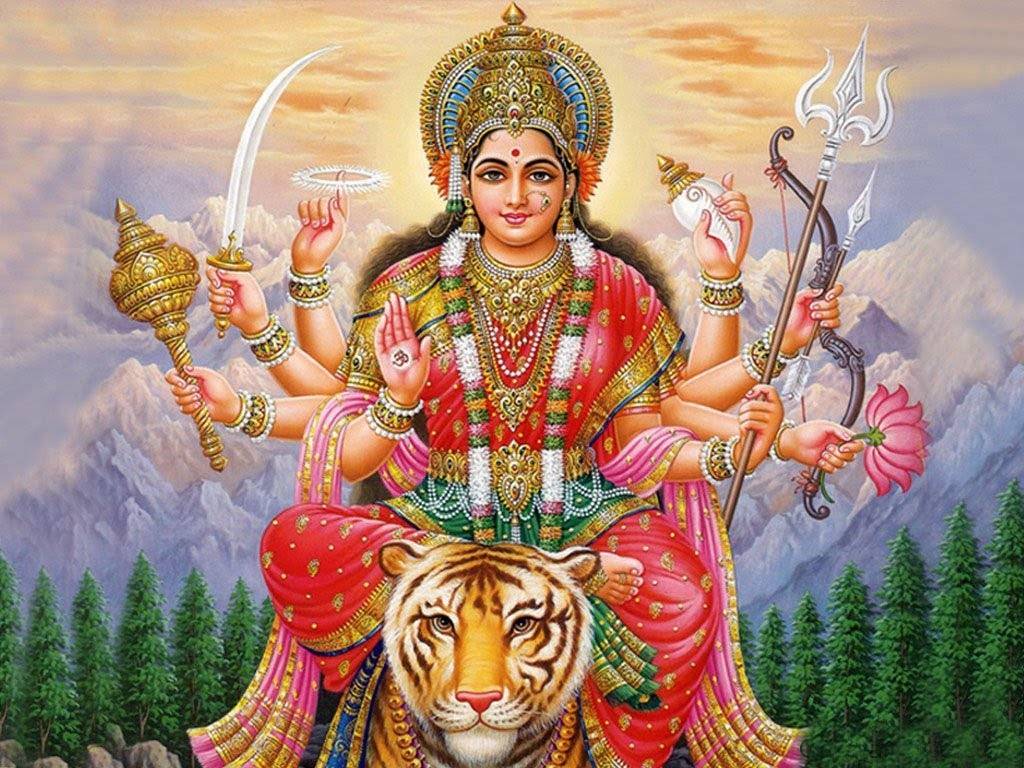 1024x768 Goddess Maa Durga. God HD Wallpaper