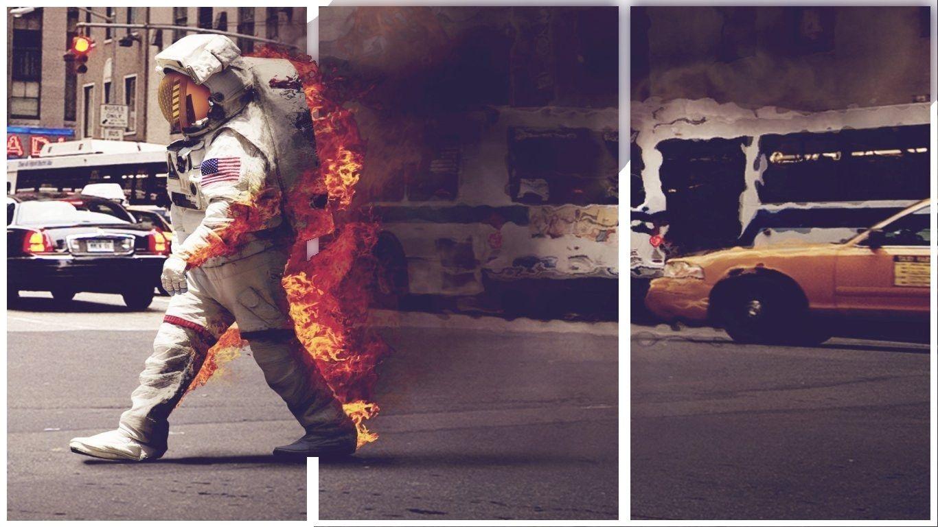 1366x768 Astronaut 3D Wallpaper