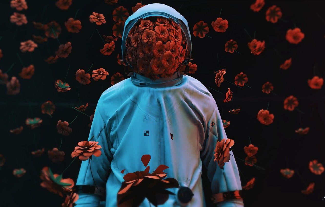 1332x850 Wallpaper fantasy, flowers, situations, roses, concept art, person