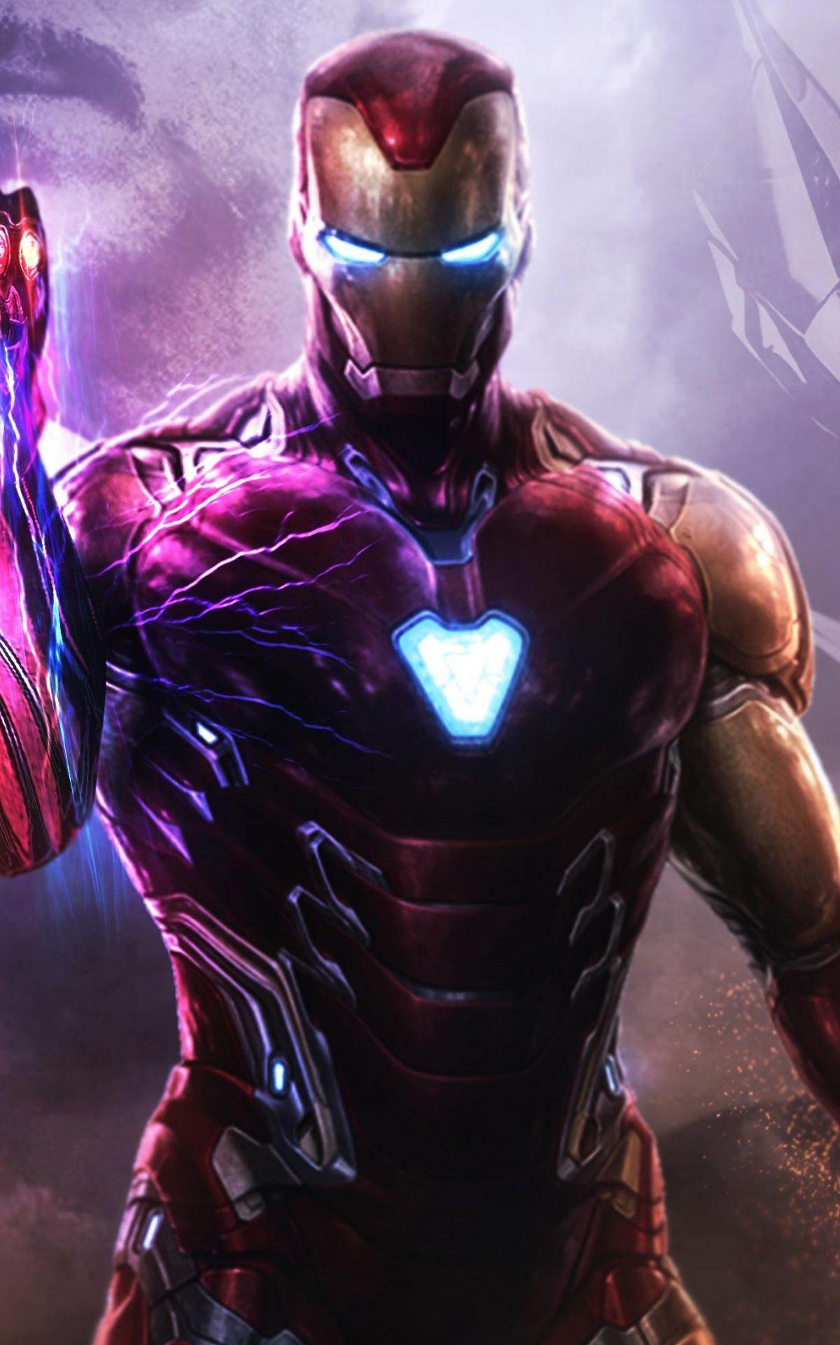 1200x1920 Free download Avengers Endgame Iron Man Infinity Stones 4K