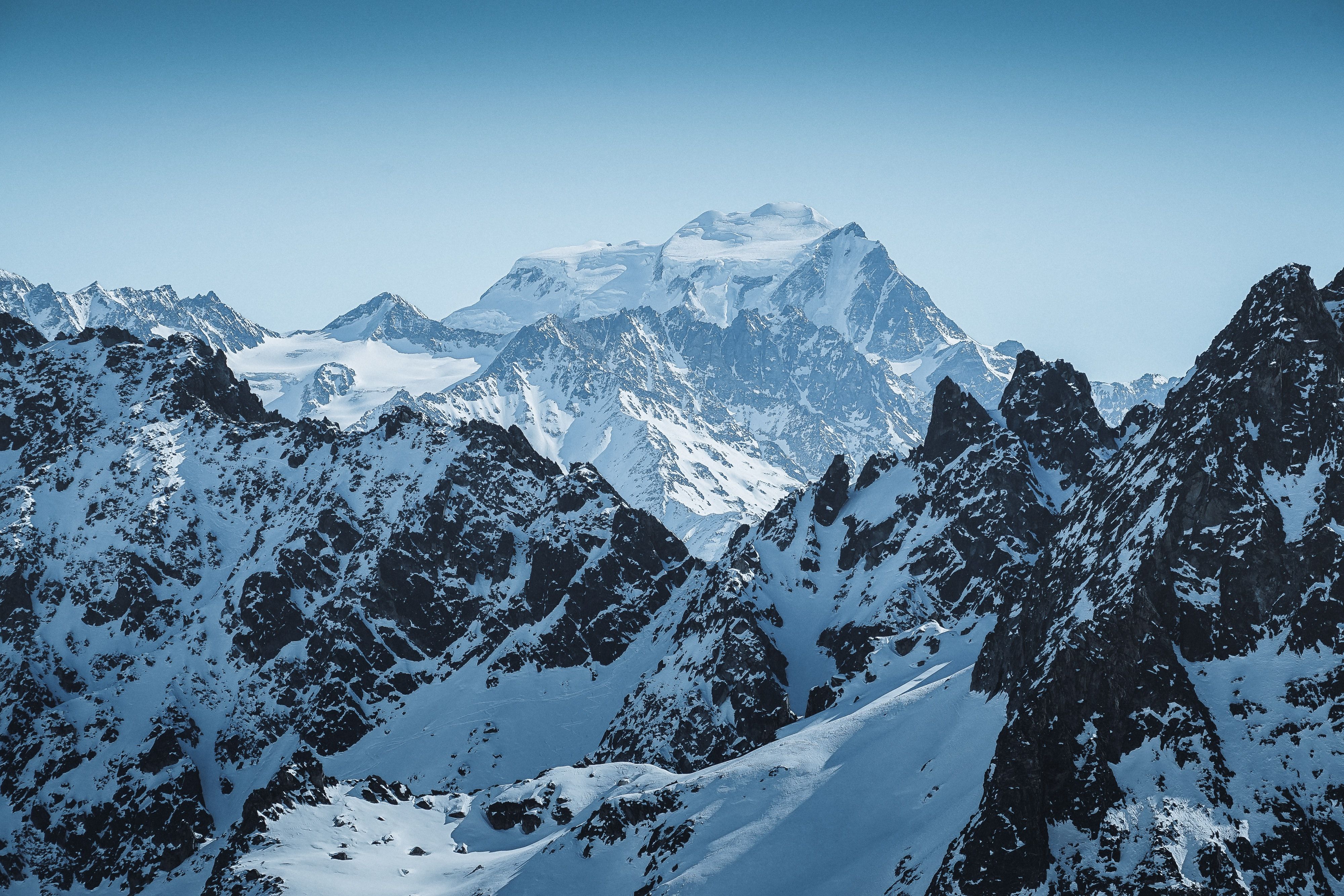 4000x2667 Wallpaper Mountain, Alps, Snowy Mountains, Mountain Range, Snow, Background Free Image