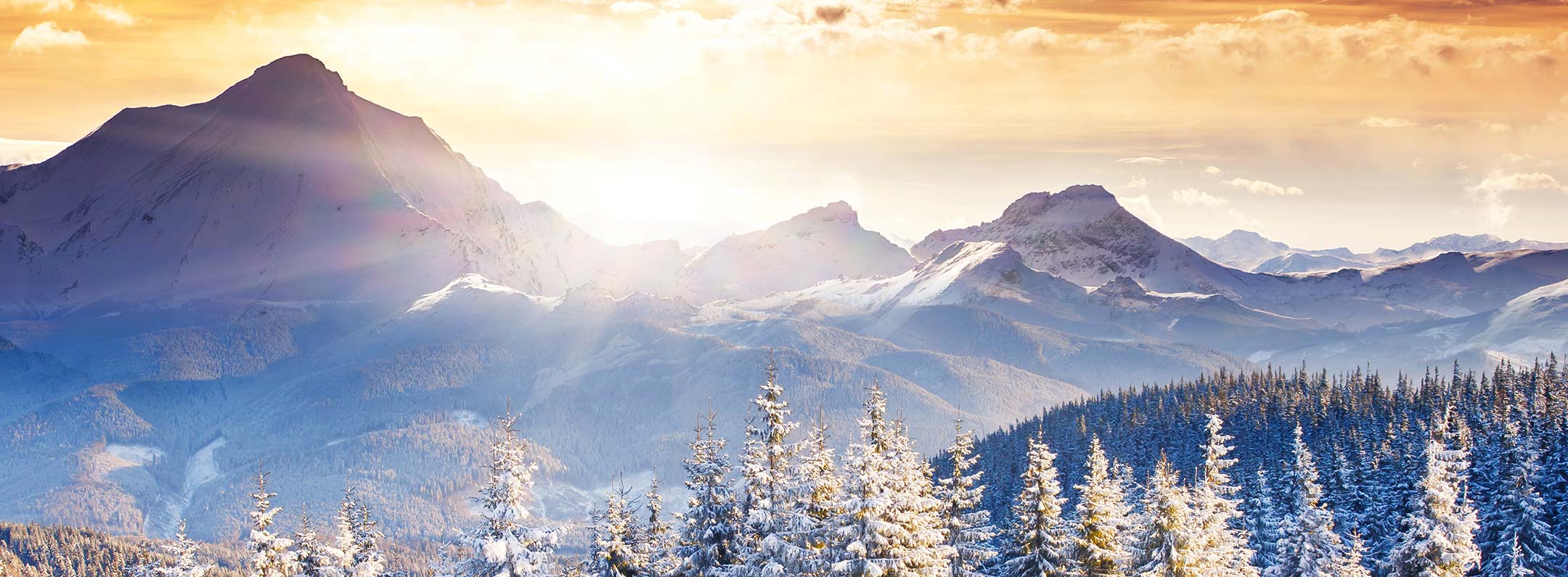2160x795 Majestic Snowy Mountain Landscape Mural Wallpaper Wonderland Scene