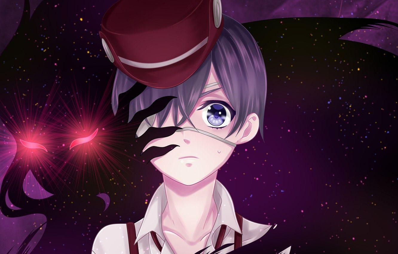 1332x850 Wallpaper eyes, space, boy, the demon, Dark Butler, Kuroshitsuji