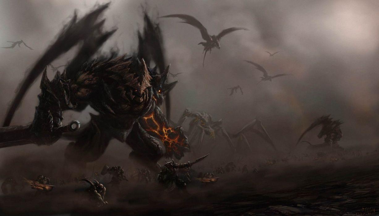 1227x700 Army sword monster art dark dragon battle wallpaperx1095