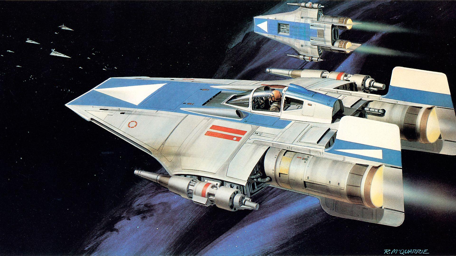 1920x1080 Star Wars, Illustrations, A Wing, Ralph McQuarrie Wallpaper