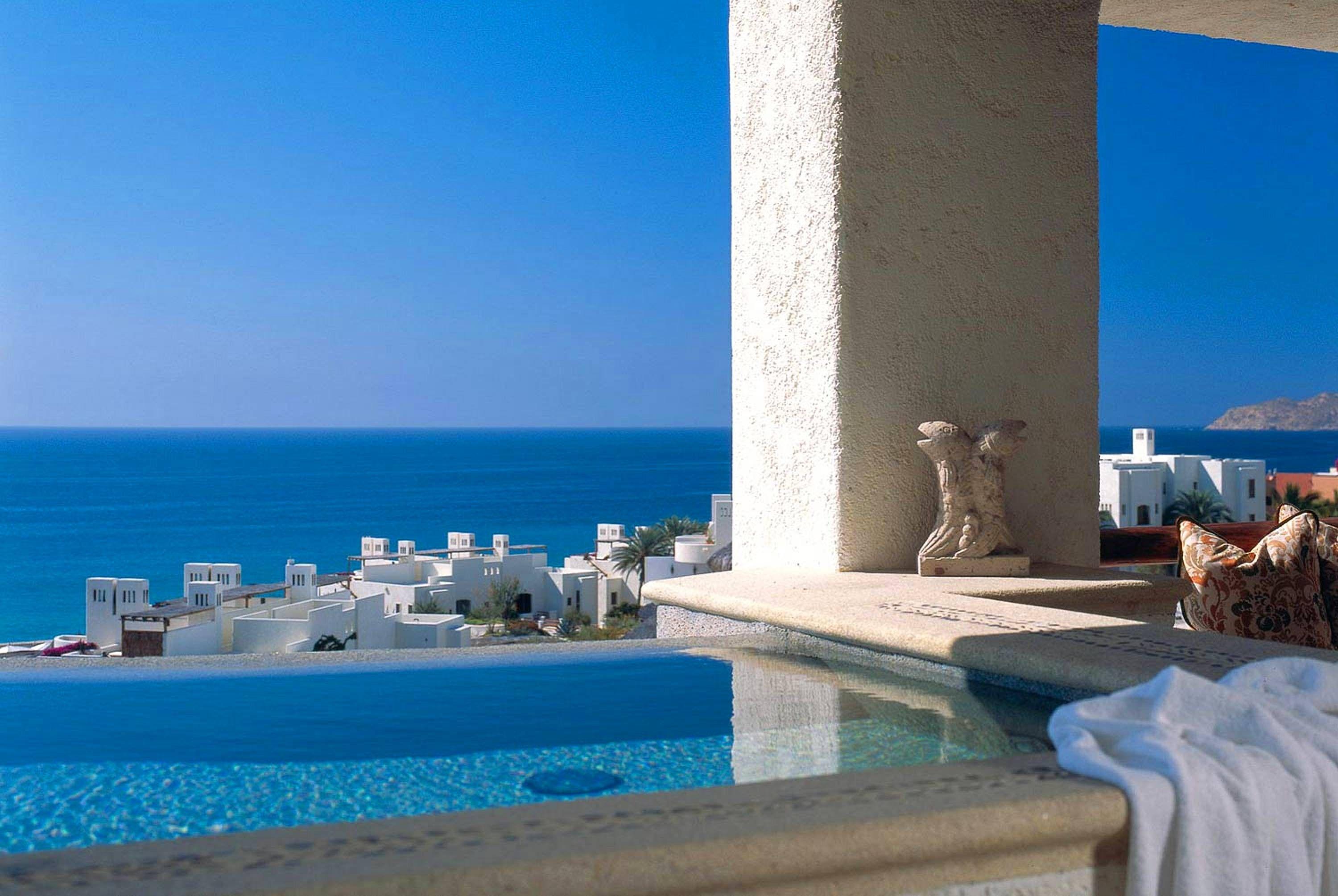 3000x2010 Beach: Jacuzzi Sea View Swimming Blue Ocean Pool Mediterranean Greek