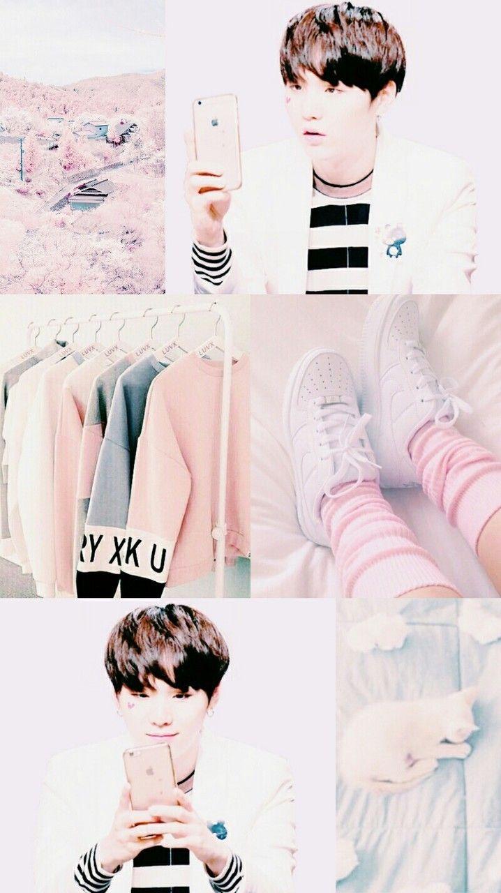 718x1280 BTS Min Yoongi Pastel Pink Aesthetic Wallpaper Lockscreen.. Visit