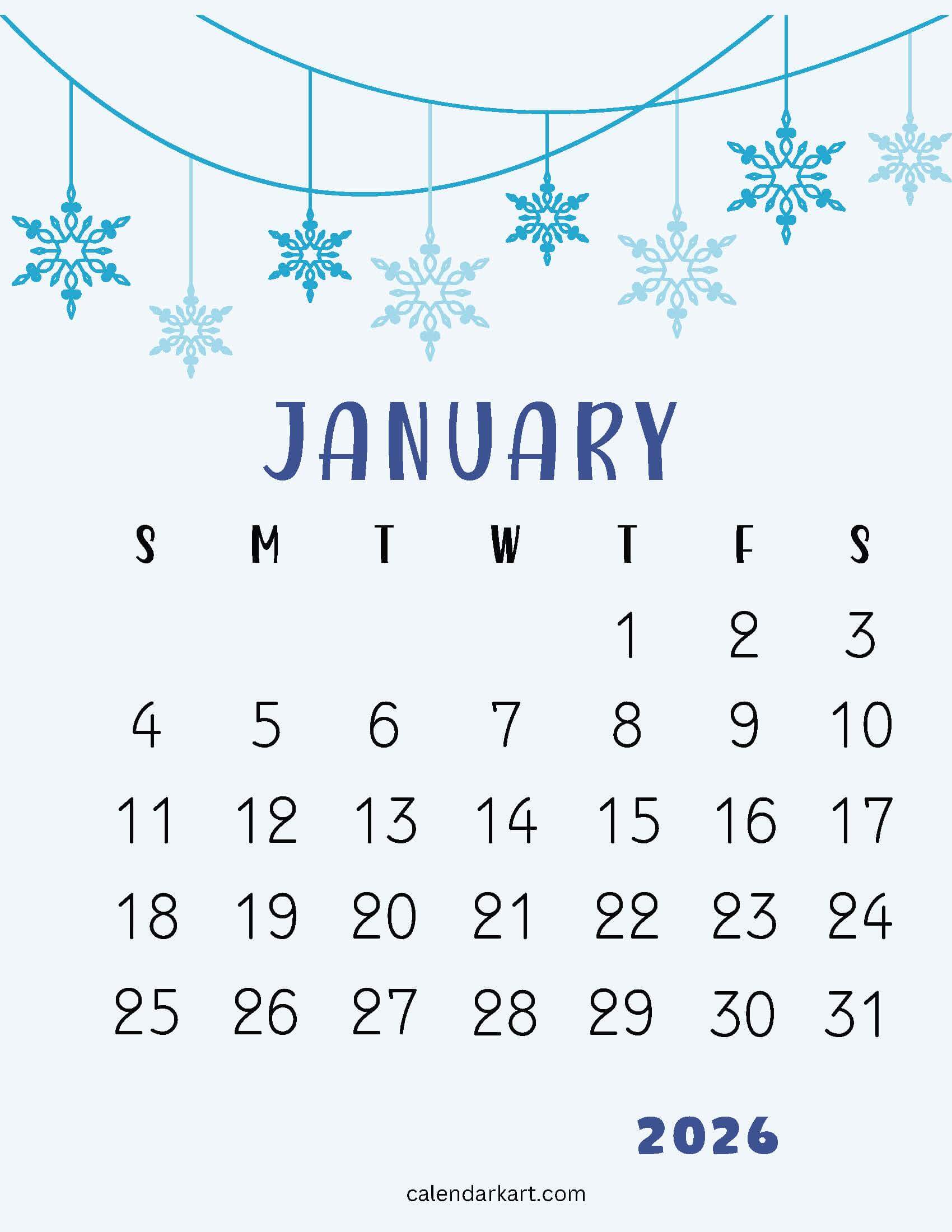1700x2200 January 2026 Calendar. Free Printable PDF
