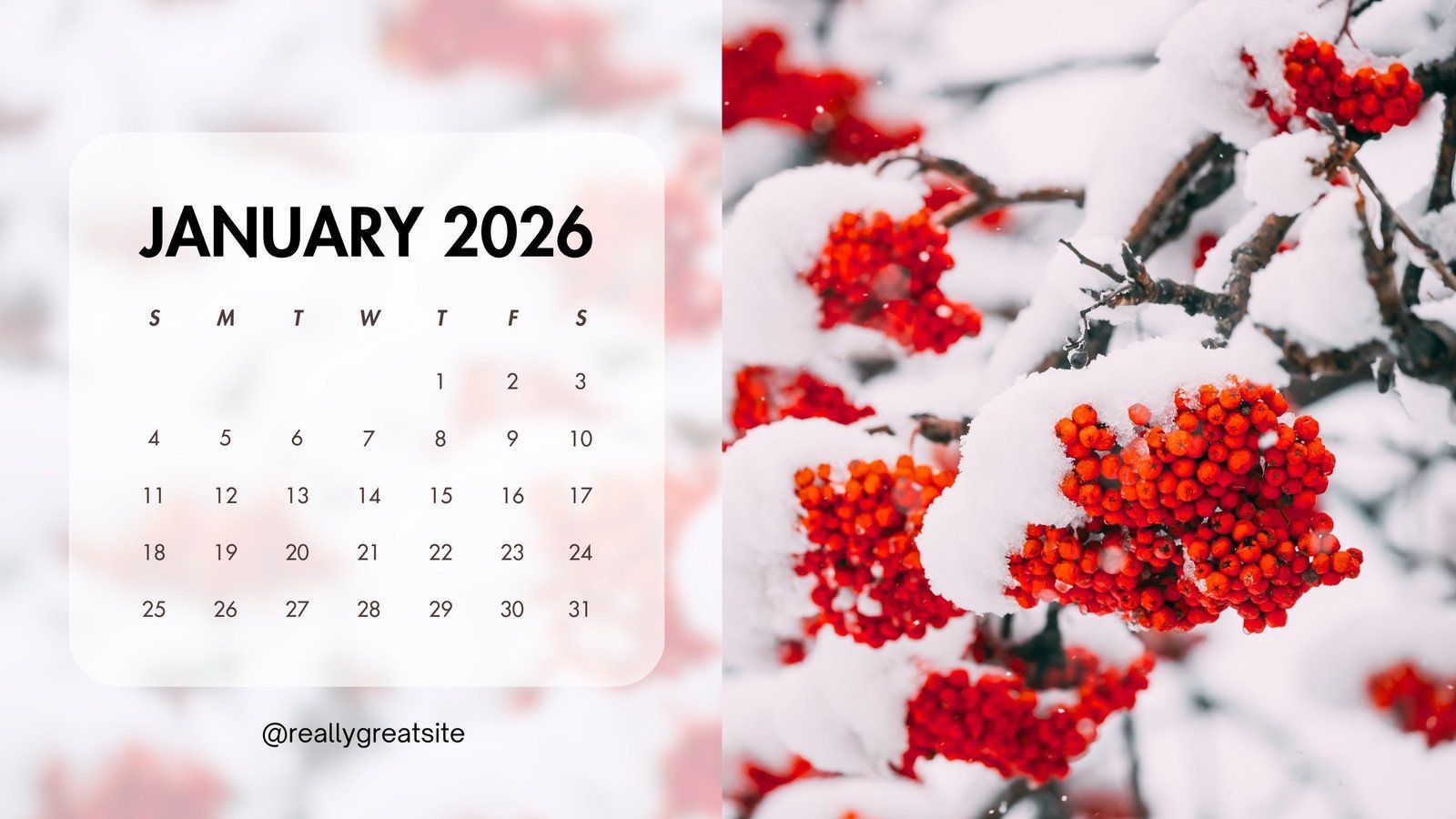 1600x900 and customizable january templates