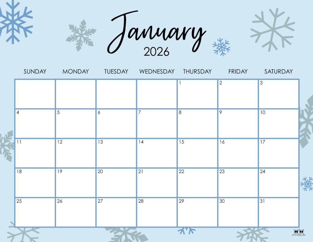 1024x791 January 2026 Calendars FREE Printables