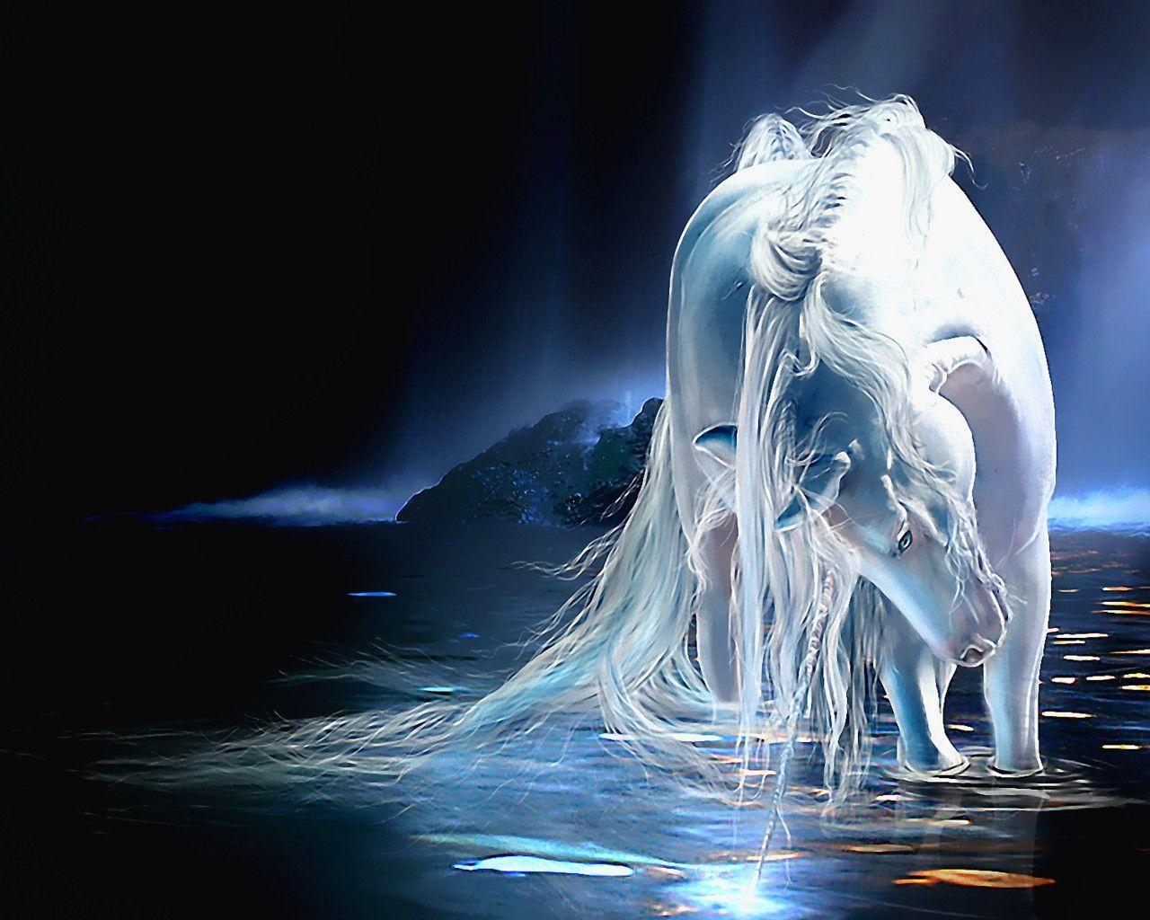 1280x1024 White Horse Unicorn HD Wallpaper For Your Mobile Phone And Computer :