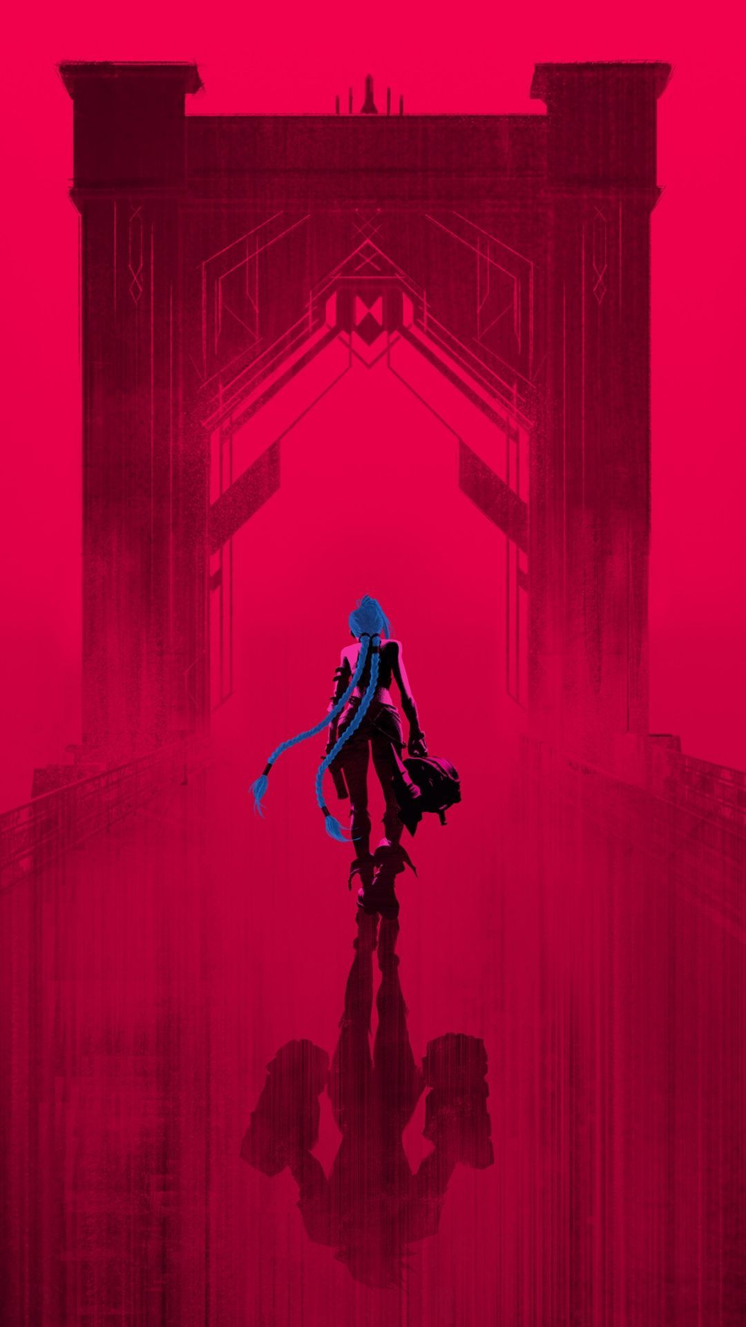 1080x1920 Jinx Wallpaper 4K, Red aesthetic