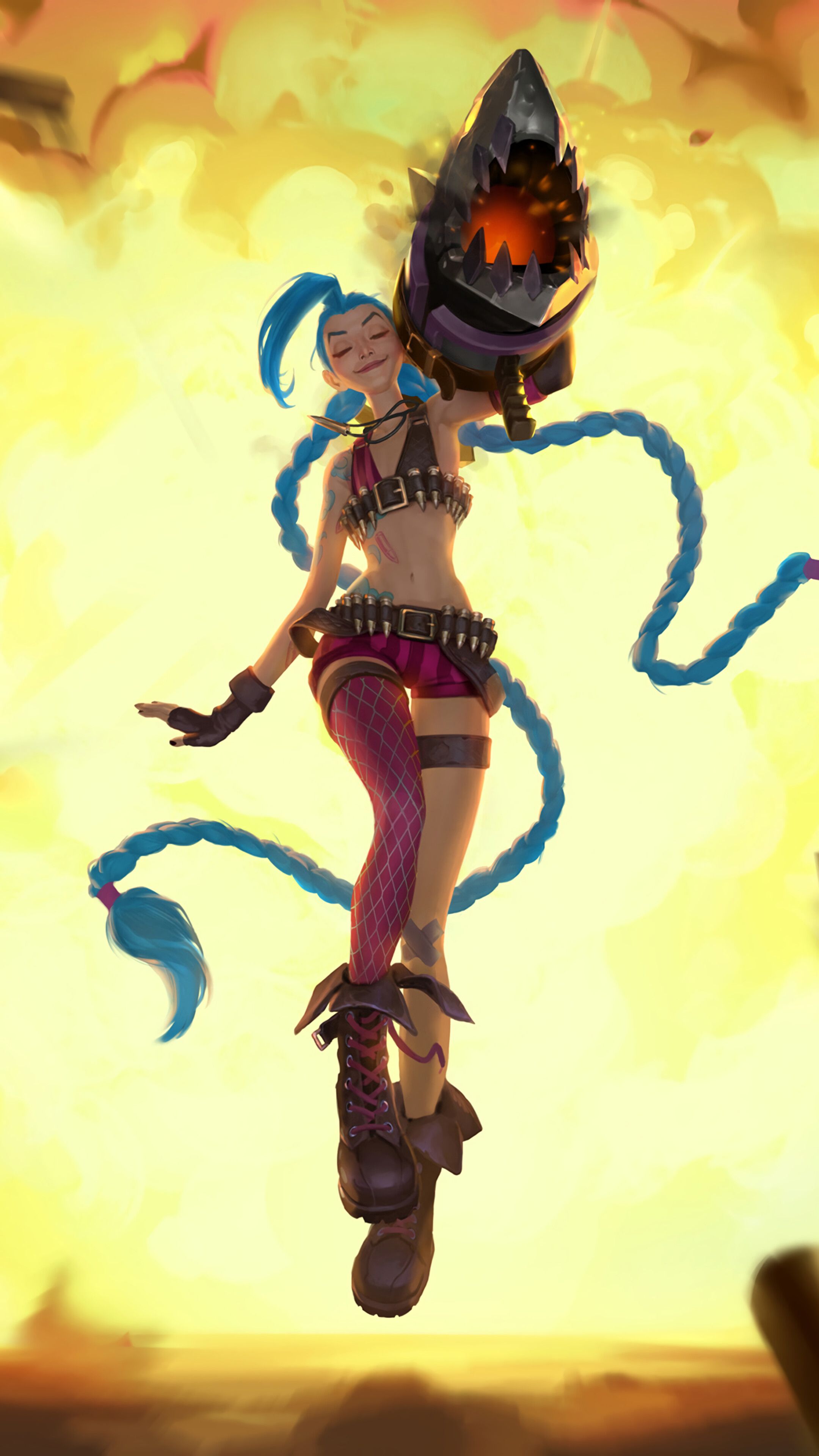 2160x3840 Jinx, LoL, Legends of Runeterra, 4k HD Phone Wallpaper