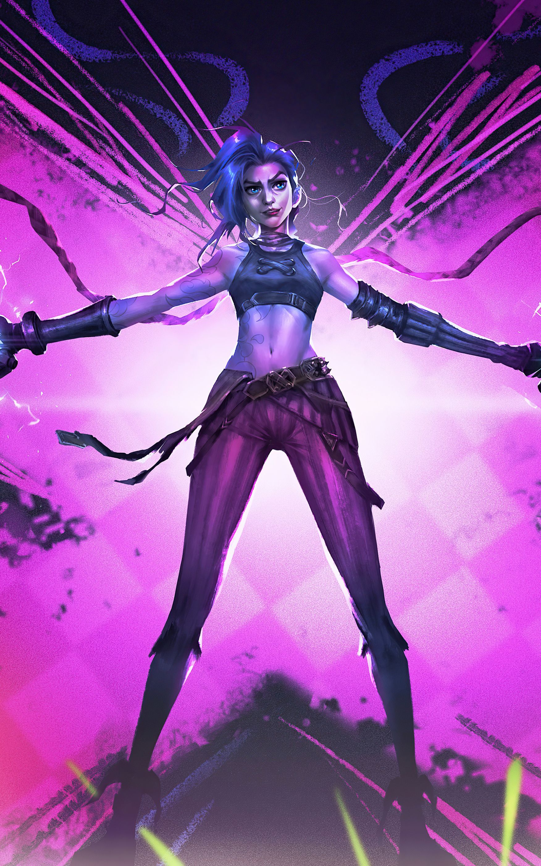 1752x2800 Download Jinx (League Of Legends) TV Show Arcane Phone Wallpaper
