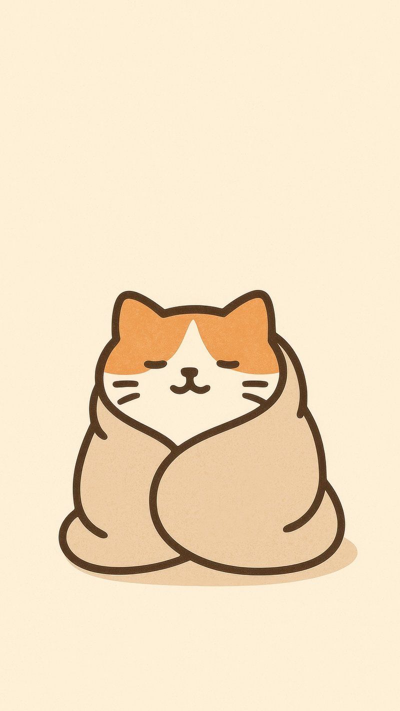 800x1422 Cozy cat wrapped blanket wallpaper. Free Photo Illustration