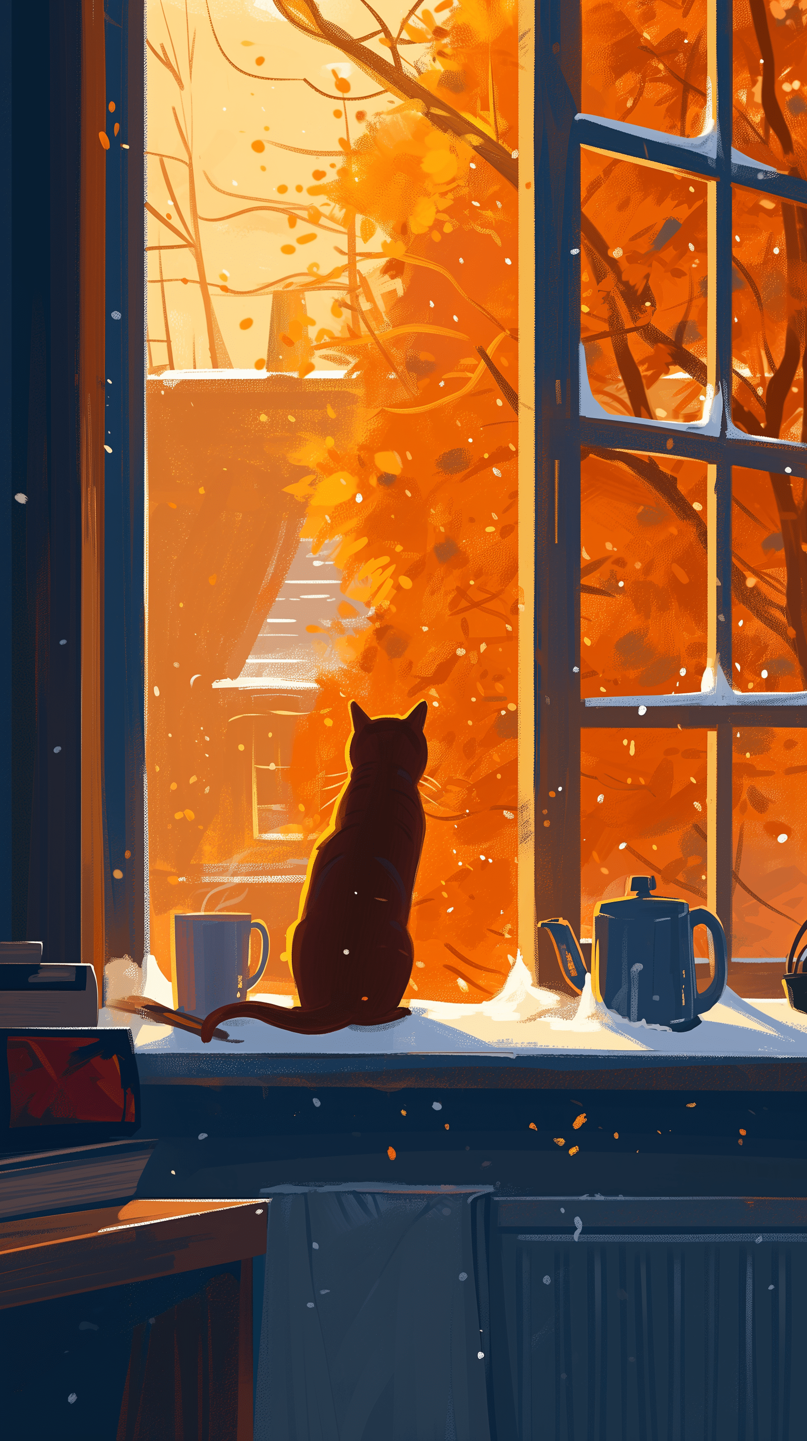 1632x2912 Cozy Cat Wallpaper
