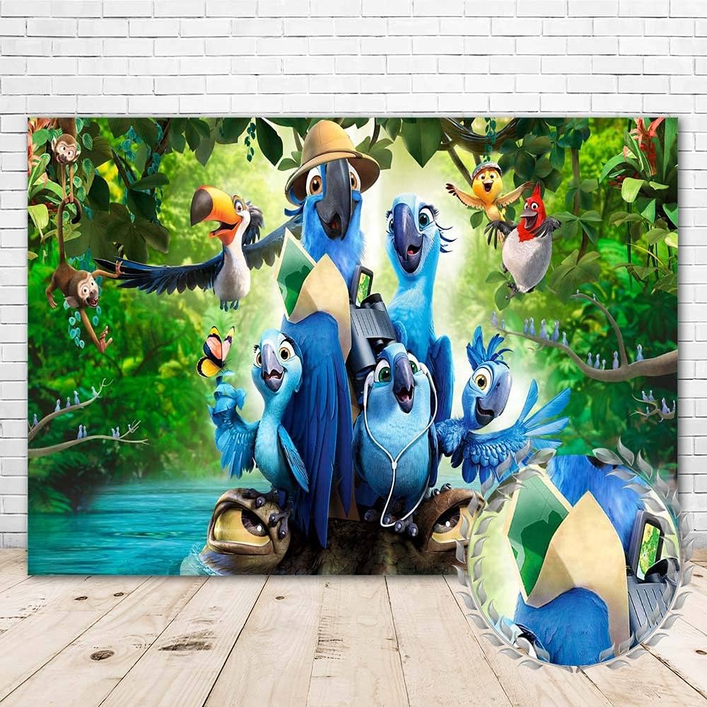 1000x1000 Jungle Safari Animals Baby Shower Backdrop 7x5 Tropical Ocean Palm Tree Rio Theme Happy Birthday Background for Kids Vinyl Rio Birthday Party Decorations Backdrops Banner: Buy Online at Best Price in UAE