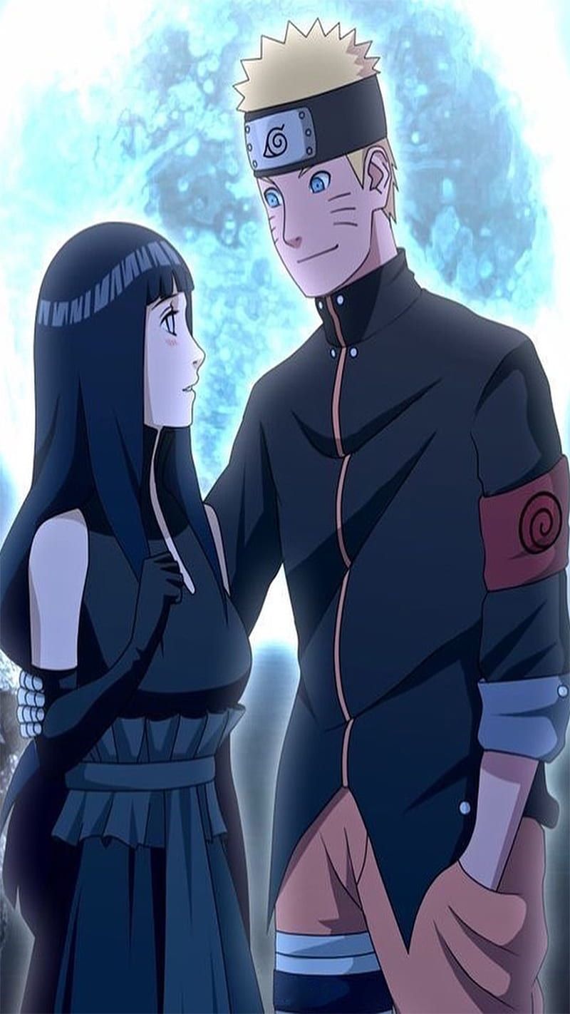 800x1422 Hinata and Naruto, anime, boruto, byakugan, couple, hyuga, last, love, moon, HD phone wallpaper