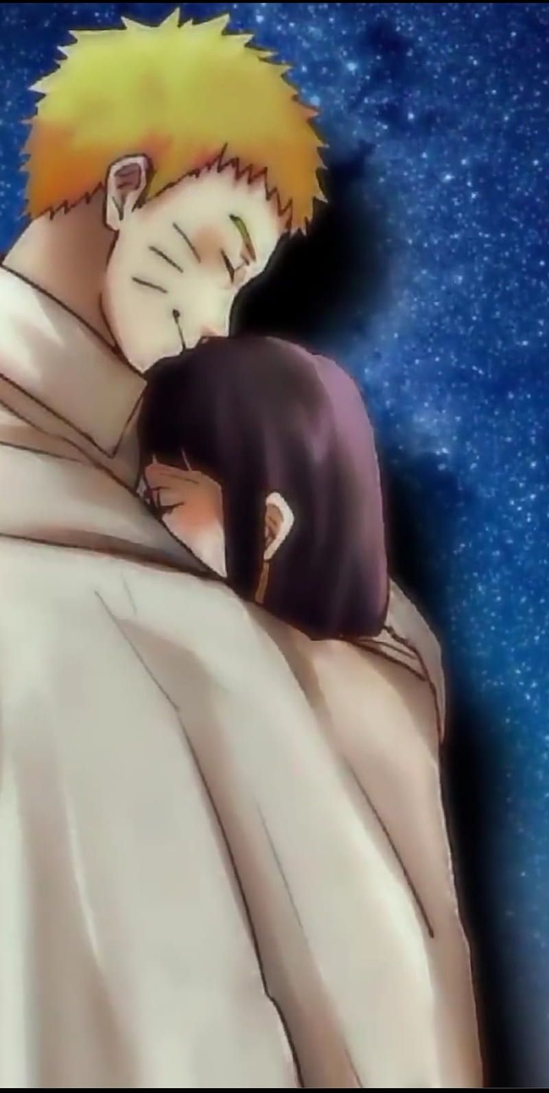 800x1592 Naruto x hinata, love, art, black hair, hyuga, uzamaki, anime, HD phone wallpaper