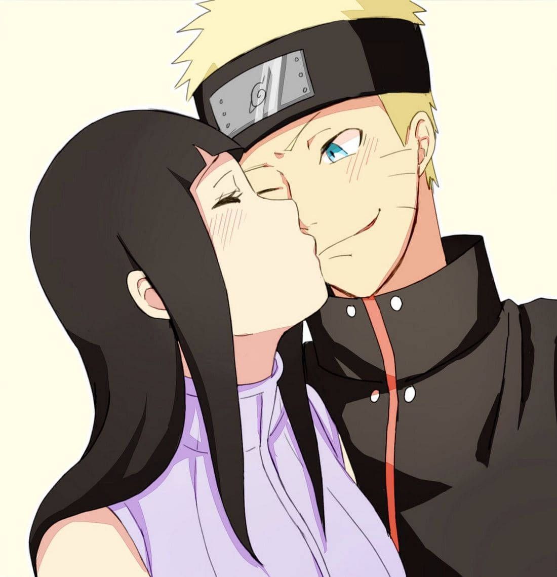1100x1139 Download Hinata Giving Naruto An Anime Couple Kiss Wallpaper