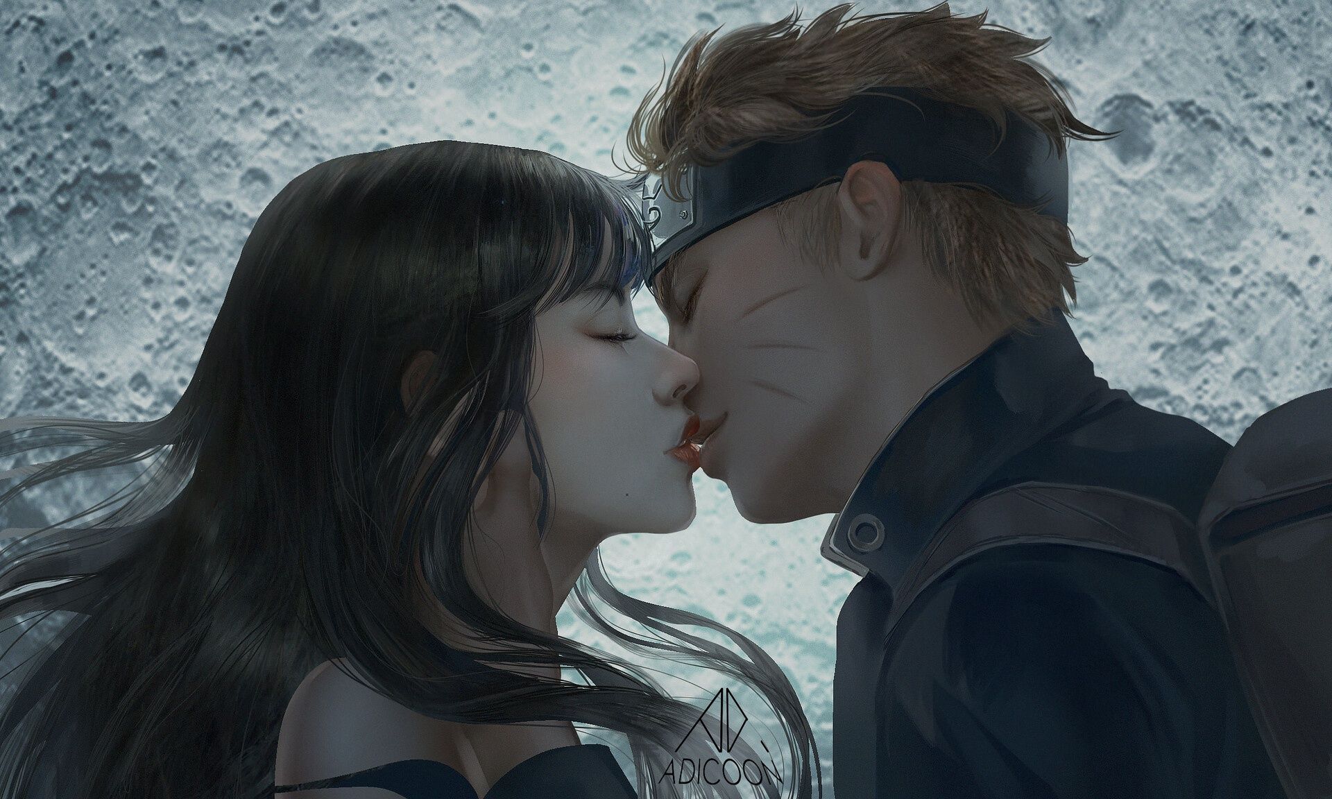 1920x1152 Wallpaper love, kiss, pair, Naruto, Naruto, Uzumaki Naruto, Hinata Hugo for mobile and desktop, section сёнэн, resolution 1920x1152