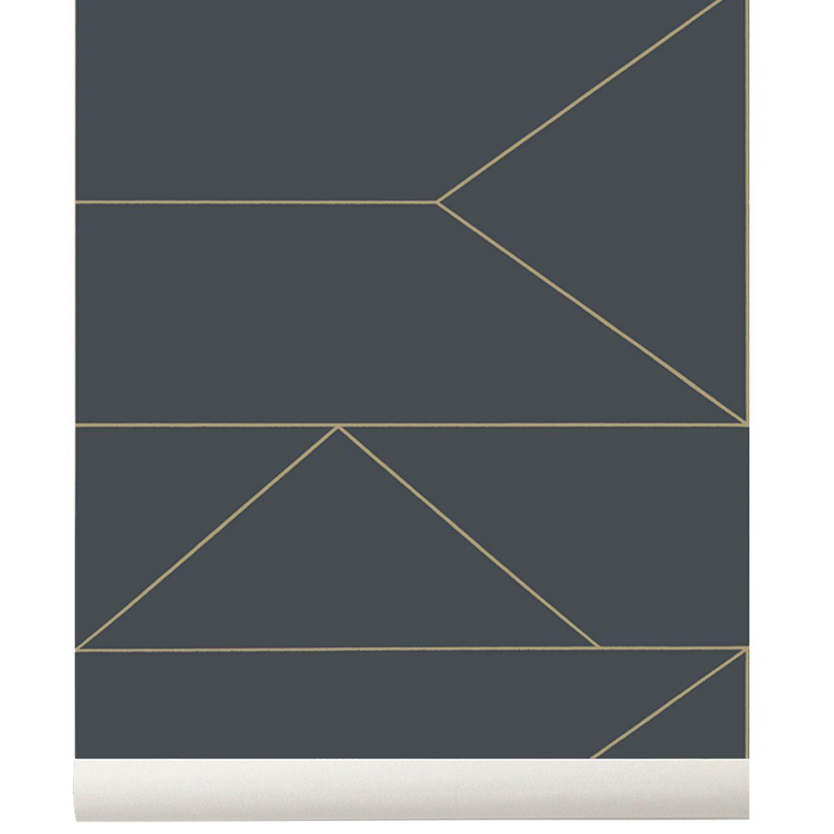 1200x1200 Ferm Living Lines wallpaper, graphite. Finnish Design Shop