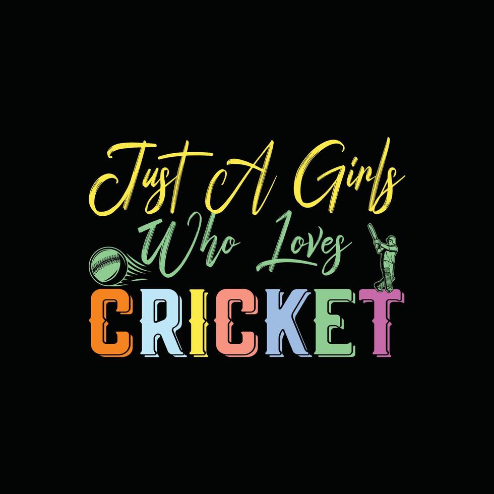 980x980 Just A Girls Who Loves Cricket Vector T Shirt Design. Cricket T Shirt Design. Can Be Used For Print Mugs, Sticker Designs, Greeting Cards, Posters, Bags, And T Shirts