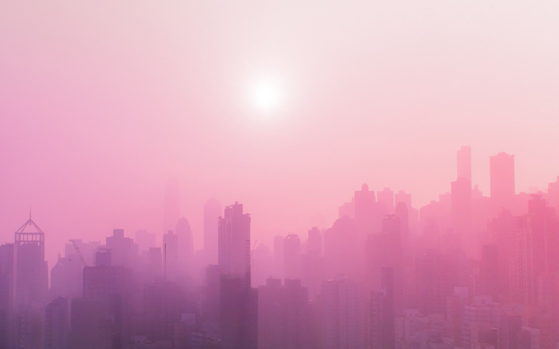 1920x1200 Pink Urban Skyscrapers 4K Wallpaper