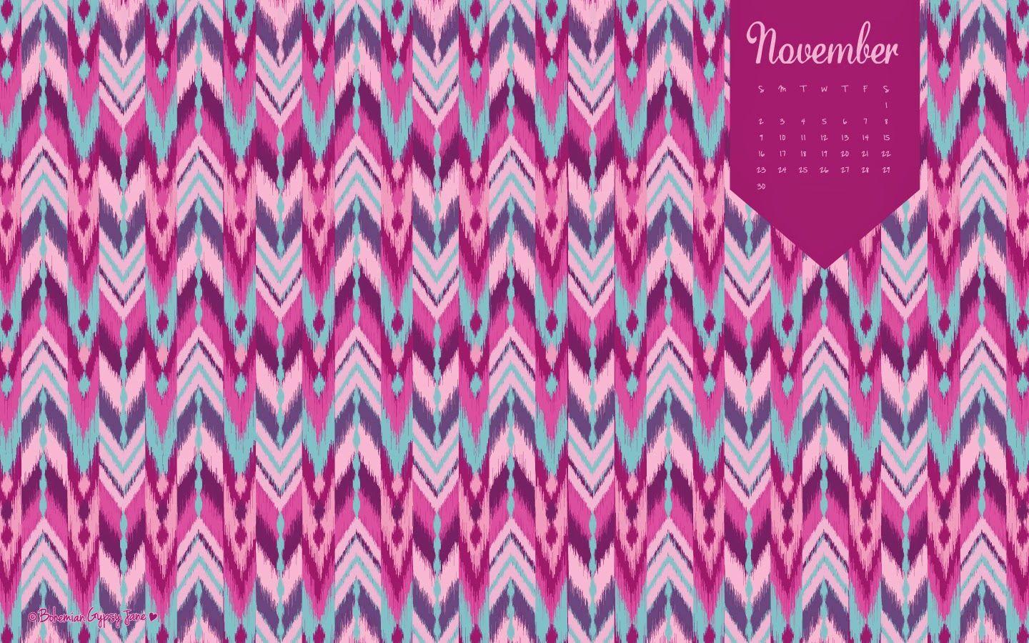 1440x900 November 2014 Desktop Calendar Download. Bohemian Gypsy Jane