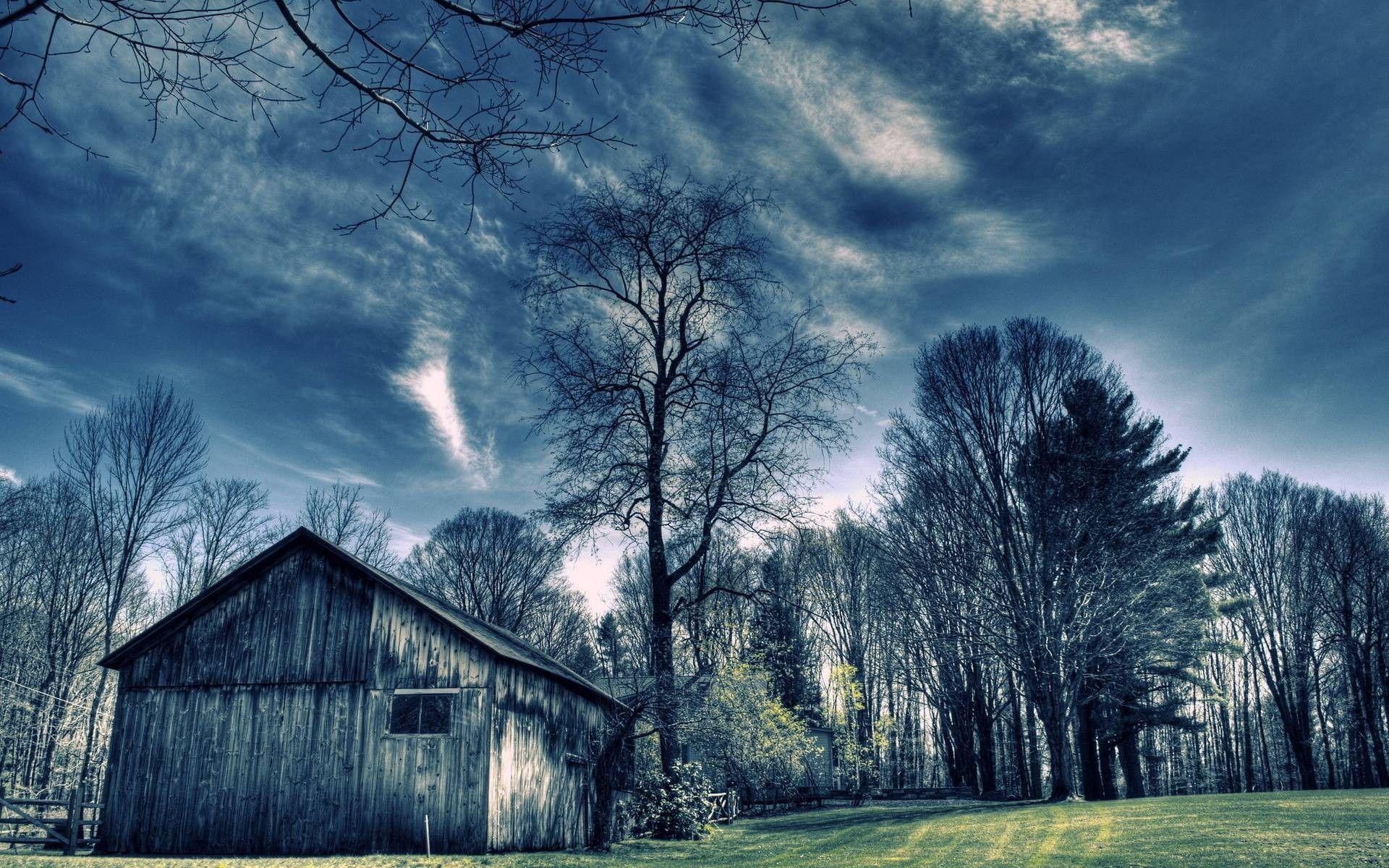 1920x1200 Barn Excelent Fun Cool Landscapes Forest Nature Desktop Wallpaper HD