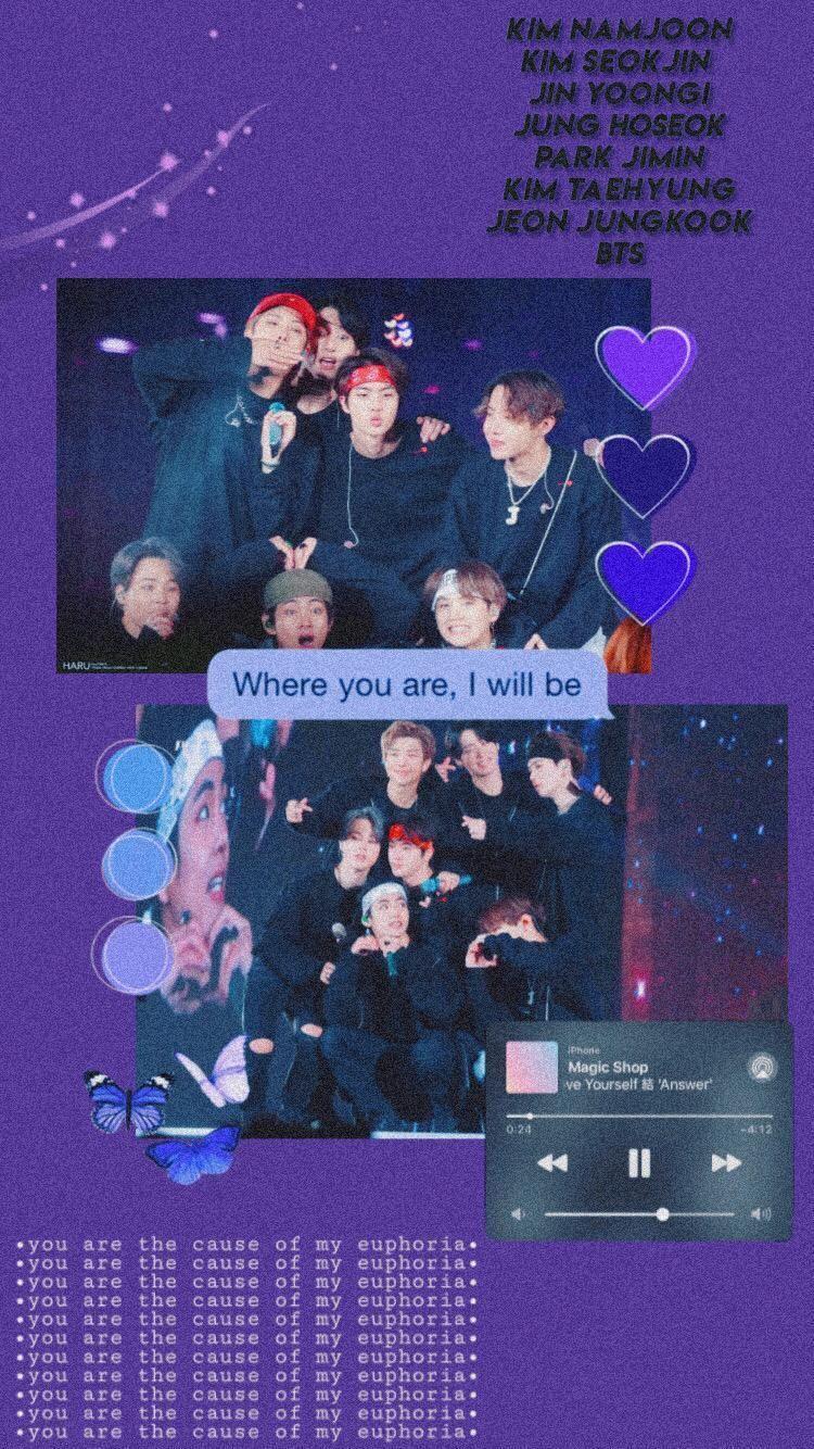 Ungu Bts Ot7 Purple Aesthetic Wallpaper - pic-potatos