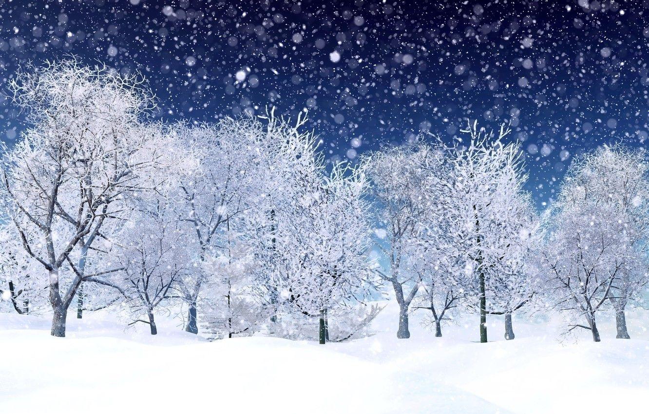 1332x850 Wallpaper winter, snow, trees, snowflakes, landscape, winter, snow