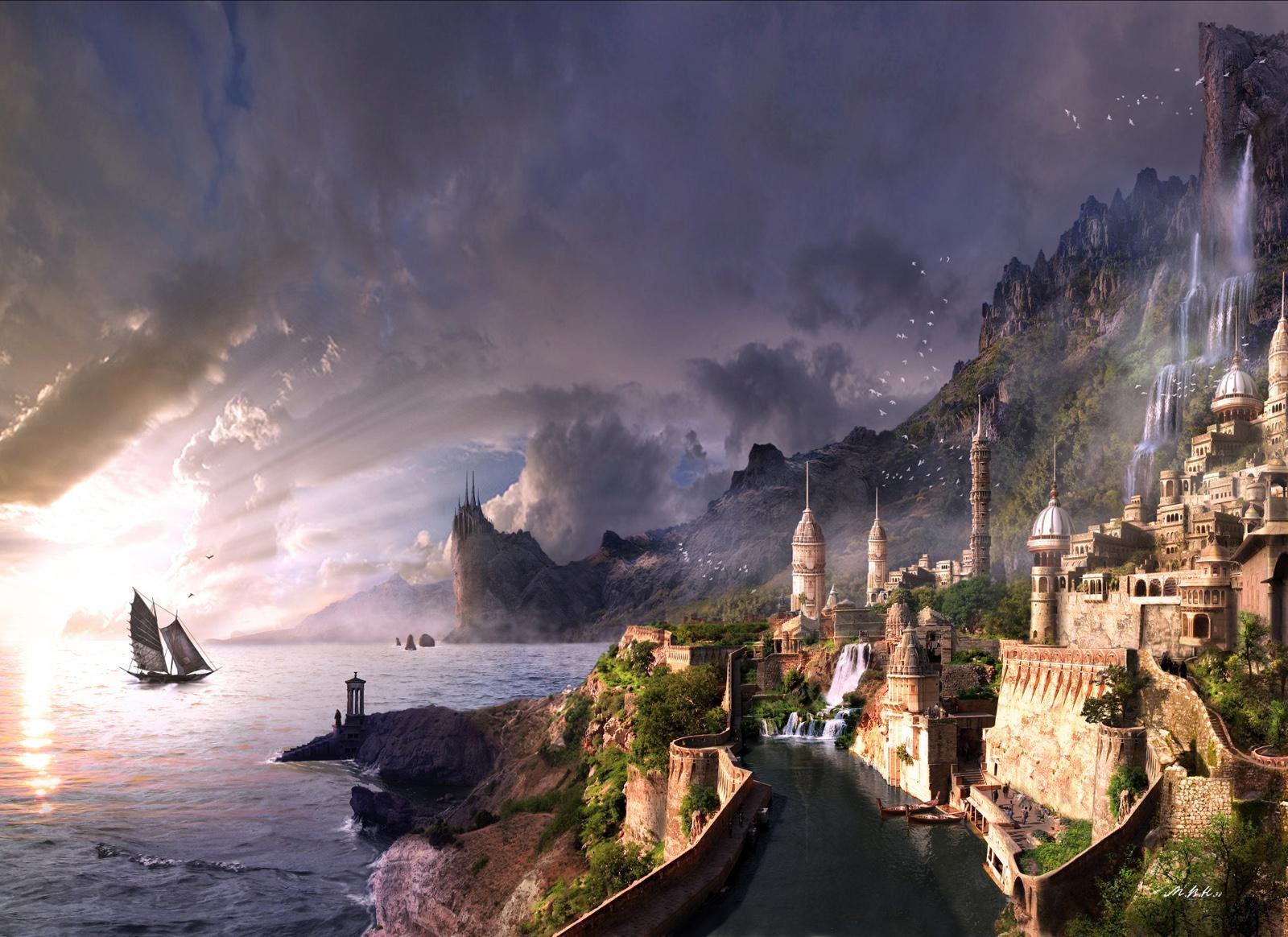 1600x1164 Free Fantasy City Wallpaper High Quality Resolution at Cool