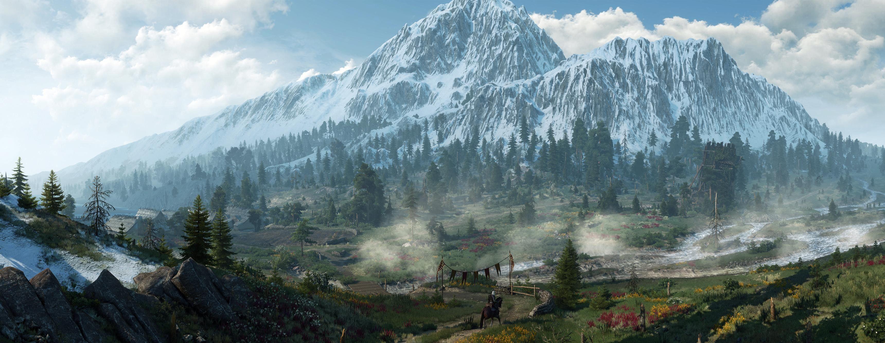 3440x1334 #The Witcher 3: Wild Hunt, #nature, #landscape, #ultrawide