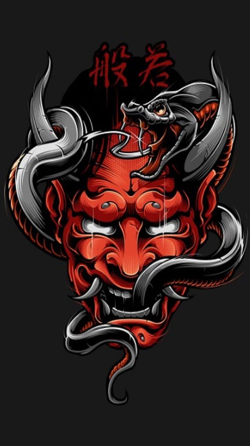 800x1422 Hannya snake, devil, japanese, HD phone wallpaper