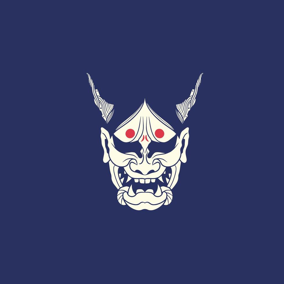980x980 Oni japanese devil mask, Vector illustration