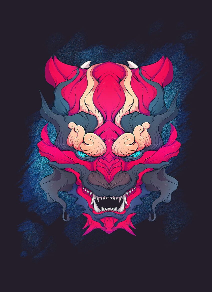 850x1167 Japanese Demon, Oni Aesthetic HD phone wallpaper