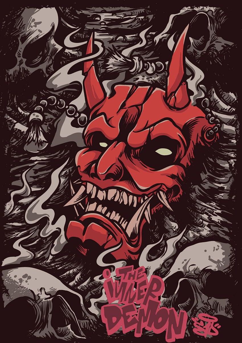 850x1202 Japanese Demon Mask Samurai Oni, oni demon HD phone wallpaper