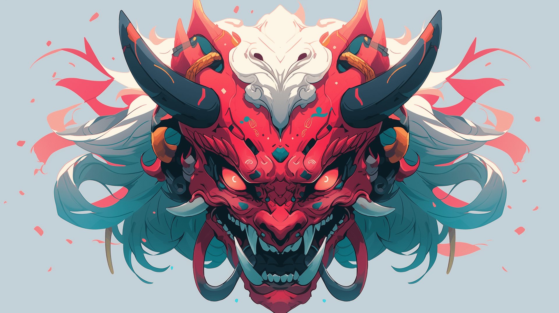1920x1076 Stunning HD Oni Mask Wallpaper for Desktop Background