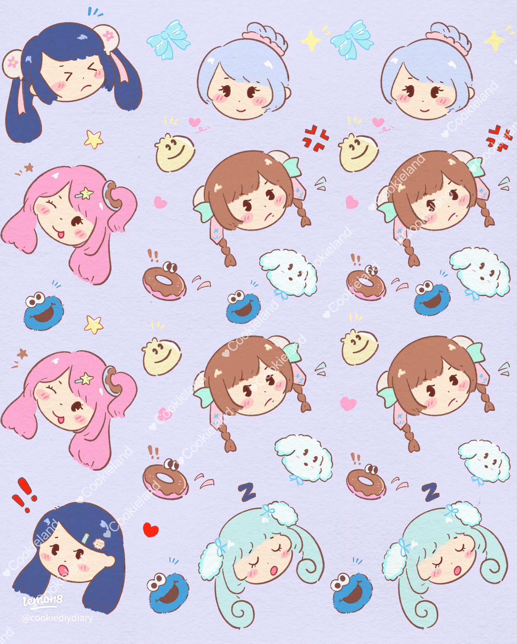 1712x2132 ✨ Y2K Chibi Candy Girl Wallpaper: Cute Phone & Lock Screen Art!
