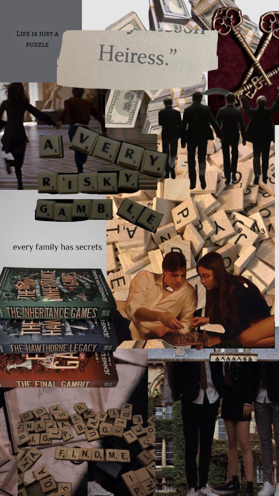 1080x1920 Check out LizzieAnneHi's Shuffles Inheritance games series aesthetic #book #booktok #theinheritancegames #theinheritancegamesaethetic #thehawthornelegacy #thefinalgambit #wallpaper #lockscreen #bookwallpaper #booksaesthetic
