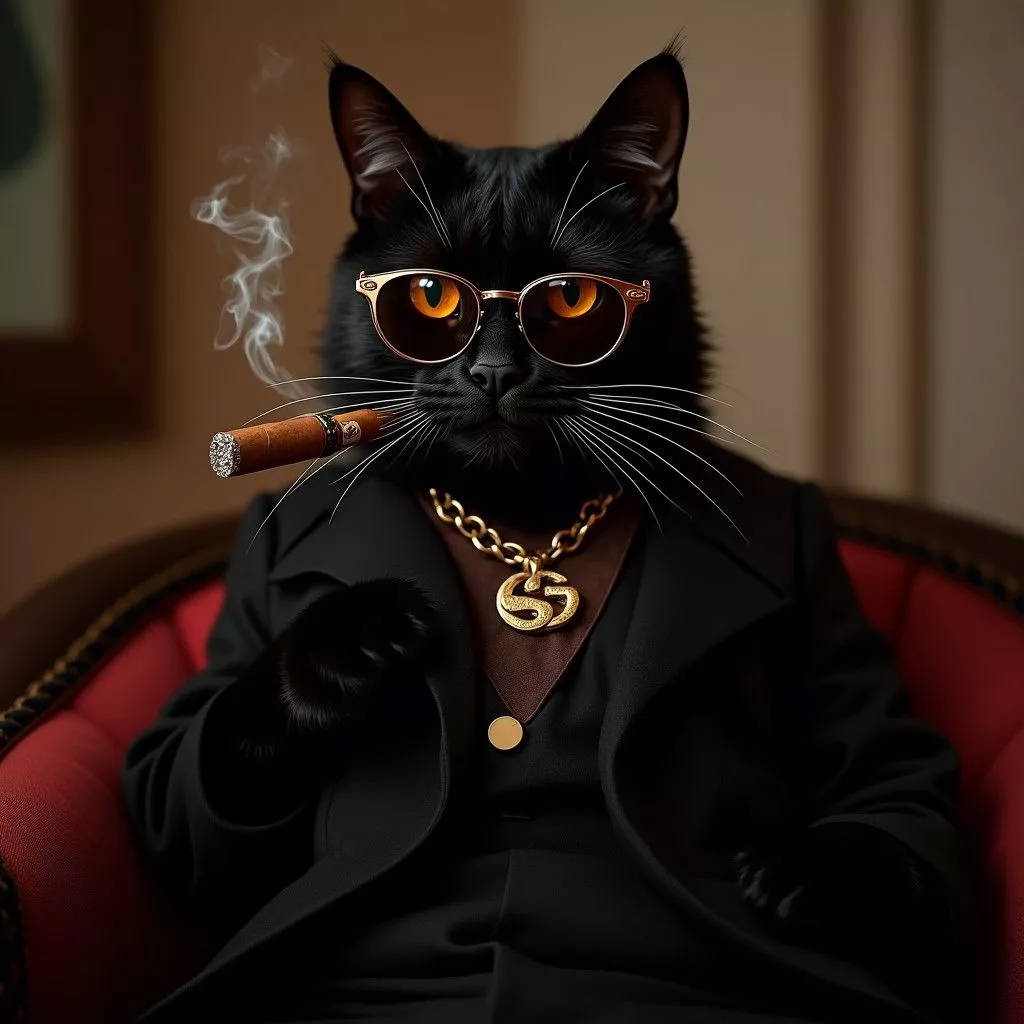 1024x1024 Smoking Cat Wallpaper